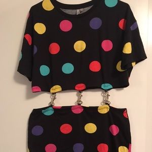 ASOS Black/Multicolored Two-Piece Set Size US 10